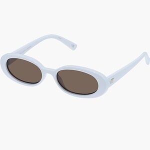 Le Specs Outta Love 51mm Oval Sunglasses White